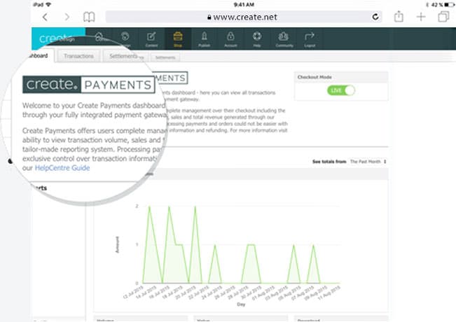 Create payments screen within Create app
