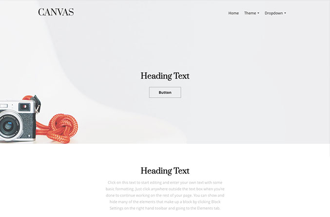 Canvas Website Template